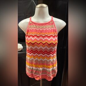New York & Company beautiful colorful striped crochet tank top